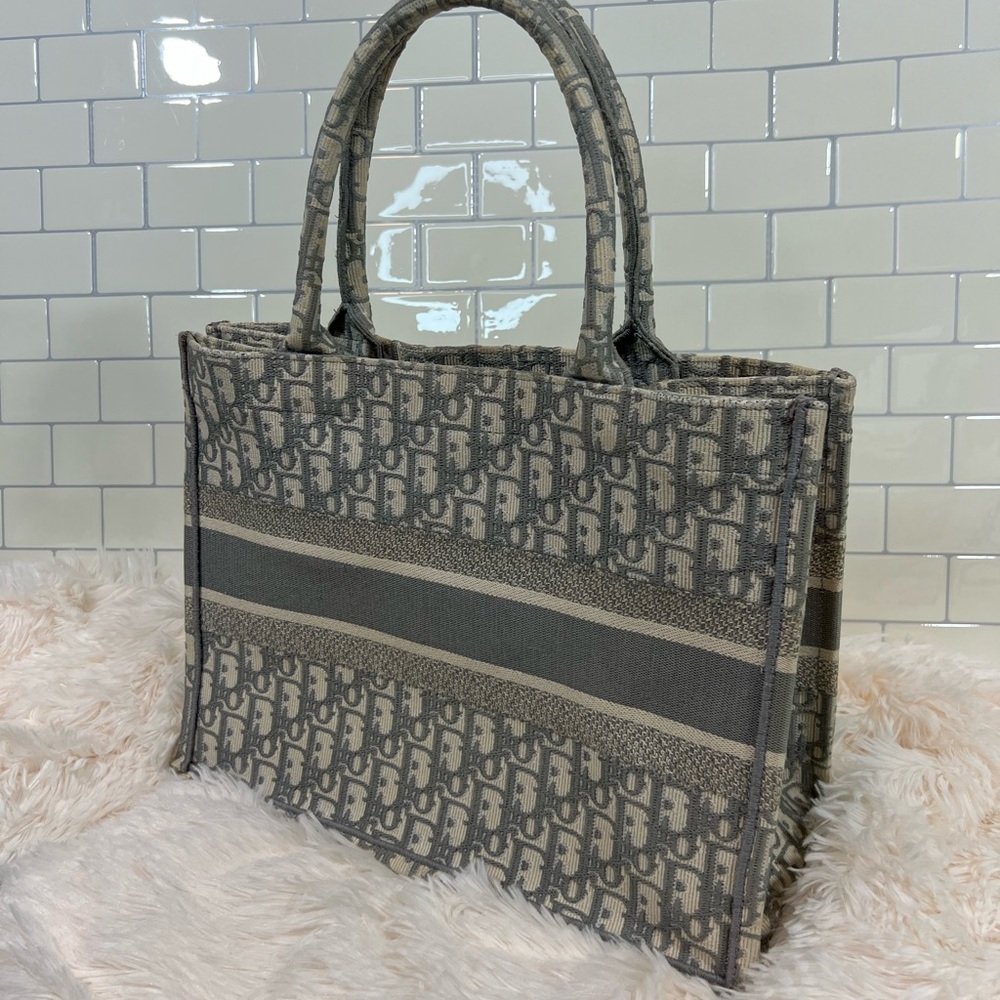 Christian Dior Oblique Medium Book Tote in Grey - Picture 4 of 10